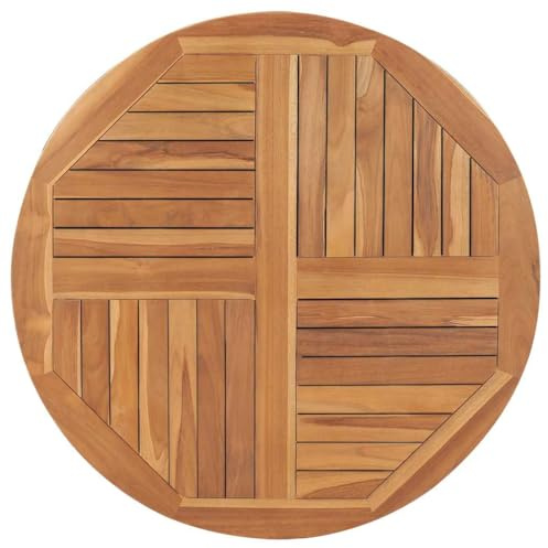 vidaXL Tabletop | Natural Teak | Solid teak wood | 90 cm diameter | Durable