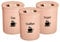 3 Piece Tea Coffee Sugar Canister Set 850ml Plastic Round Tea Coffee Sugar ContainerTin Airtight Storage Jars Set (Pink)