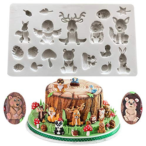 SUNSK Silikon Fondant Kuchen Formen 3D Tierformen Silikon Schokoladenformen DIY Süßigkeiten Gelee Backformen Kuchen Dekoration
