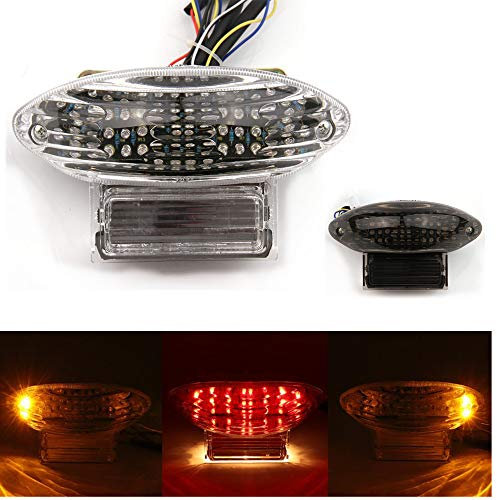 Motorrad integrierte LED-Rücklichtbremse Blinker Blinker Für Suzuki Hayabusa GSX-R 1300R Katana GSX-F 600 GSX750F (Saubere Linse)