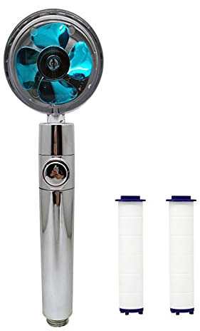 Domybest Pommeau Douche avec Ventilateur Pommeau de Douche Anti Calcaire avec 2 Filtre en Coton Douche à économie d'eau Haute Pression Pomme de Douche Réglable à Main