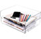 Tomorotec 2-Pack Desk Letter Tray Set, A4 Size Clear PET Stackable Document Organizer Office Desktop File Paper Holder Book Storage Rack Side Load Anti-Skid Stacking Support Convex Bottom Grooved Snap