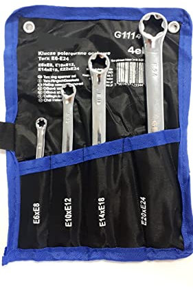 UK-Motors Doppel Ringschlüssel Satz Schlüssel Werkzeug Set für Außen Torx®Schrauben E6-E24