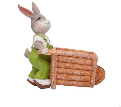 ROOGO Rabbit Design Resin Succulent Planter Cute Mini Planter Pot Succulent Flower Pot Mini Plant Container