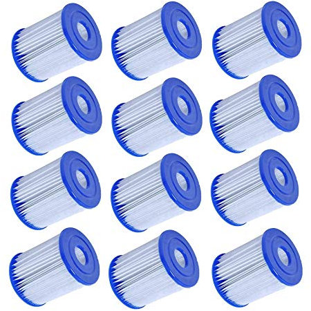 Mscomft for Bestway Size I Filter Cartridge for Pools, for Bestway Swimming Pool Easy Set Filter Cartridge Replacement (12 PCS)