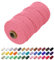 Uiopa Makramee Garn 2mm x 200m, Baumwollkordel Farbig Baumwollgarn Geflochten Baumwollseil, Natürliche Baumwollschnur für Wandbehang, Vorhang, Traumfänger, Hängepflanze, Deko (Wassermelone Rosa)