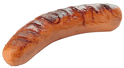 Fake Rote Bratwurst gegrillt, Grillwurst Lebensmittel-Attrappe 4 x 15 cm Dekoration Imitat Fake Food