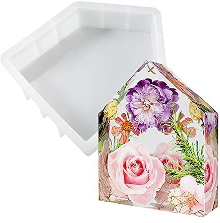 Cayway Silikonformen Epoxidharz Formen Groß Haus Schmuck Silikonform Epoxy Resin Moulds Silicone für Blumenkonservierung, Haus Dekoration