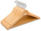 Amber Home 10 Stück 44,5cm Natürliche Kleiderbügel aus Holz mit Stange und Nut, Robust Aufhänger für T-Shirt Hemd Anzug Mantel Kleid Hochzeit Trägertop