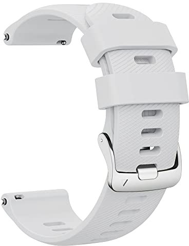 ANBEST Pulsera Compatible con Forerunner 255S/Vivoactive 4S/Venu 2S Correa, Reemplazar Pulsera Deportiva de Silicona para Garmin Vivomove 3S/Withings 18mm Smart Watch, Blanco
