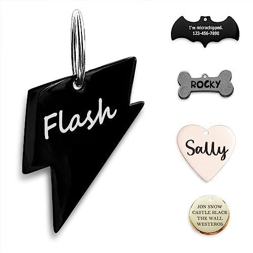 316 Acier Inoxydable de Qualité Chirurgicale Porte-adresse pour Médaille Chat Chien Identification Collier Nom Accessoires la Paque Signalétique D'animal de Compagnie Personnalisées Éclair