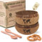 cocovibes Lot de 2 bols à noix de coco avec cuillère ONEWORLD,Lot de 2 bols à smoothie avec cuillère en noix de coco,Bol Bowl Ø env. 15 cm Bol à céréales en bois 750 ml,Bol à céréales en noix de coco