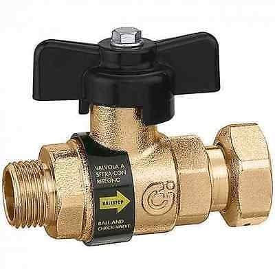 334500 3/4 M x Kappe 3/4 F BALLSTOP - CALEFFI Kugelhahn mit Rückschlagventil