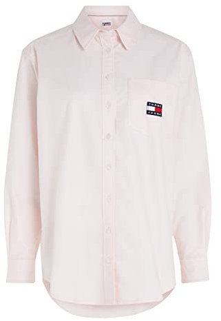 Tommy Jeans Chemise pour femme TJW Badge Boyfriend, Rose, M