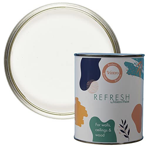 Vintro Paint Refresh White Matt Finish for Furniture, Walls, or Wood, Interior Use -1 Litre (White)