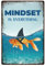GLOBLELAND Goldfisch-Hai-Vintage-Metall-Blechschild Kunstplakette Poster Retro „Mindset Is Everything“ Metallwand-Dekorative Blechschilder 12x8inch Für Zuhause Küche Bar Café Club Sommer Dekoration