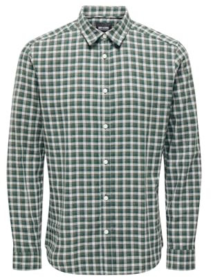 ONLY & SONS Men's Onsgudmund Life Slim Check Ls Shirt Flannel, Winter Moss, S