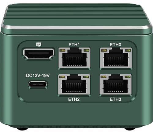 Mrroute M1 Plus Mini PC with i3-N305 CPU All-in-one, DDR5 16G RAM 512G SSD Mini Desktop PC, Dual Display HDMI,Type-c,4 x LAN Ports Win11 Pro,Firewall Mini Computer,HTPC