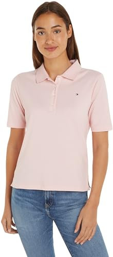 Tommy Hilfiger Polo Manches Courtes Femme Regular Fit, Rose (Delicate Pink), XL