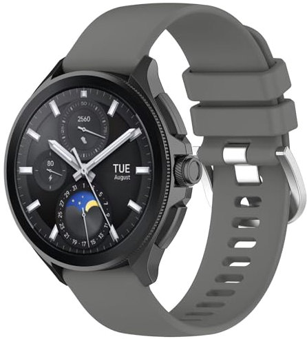 GIOPUEY Cinturini Compatibile con Xiaomi Watch 2 PRO, Morbido Silicone Cinturino [Resistente all'Usura] [Traspirante] - Grey