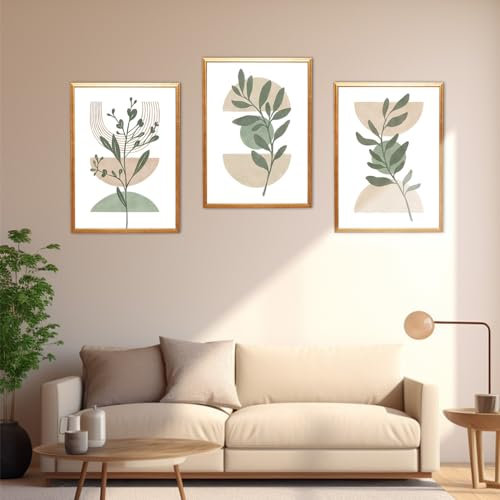 Zfseyuh Lot de 3 Affiche Decoration Murale Sans cadre Plante Verte Tableau Décoration Murale Esthétique Images Murales Modernes 40x50cm pour la Maison, Bureau, Salon, Chambre