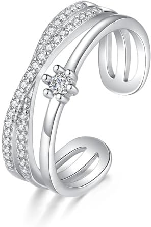 Zolkamery Silber Ringe für Damen, 925 Silber Verlobungsring Eheringe
