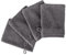 Pure Label 4-TLG. Waschhandschuh Waschlappen Set mit Anhängeschlaufe aus 100% Baumwolle, saugstark, weich und Oeko-TEX Zertifiziert - 4 Waschlappen aus Baumwolle 16x21cm, Anthrazit - Grau