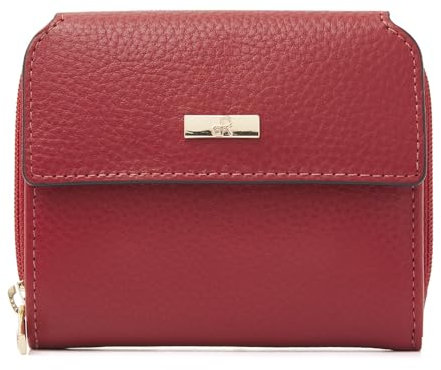 dR Amsterdam Geldbörse für Damen — Luxus-Brieftasche aus Leder mit RFID-Schutz — stilvoll und sicher für all Ihre Zahlungsbedürfnisse — 110179 Tangorot