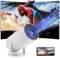 Mini Projector,HY300 Pro 4K Projector,Automatic Keystone Correction Portable Projector.Smart Projector with Android 11,Wifi 6 and Bluetooth 5,180 Degree,130 Inch Display. (White)