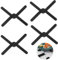 CHENGCKJ Lot de 4 dessous de plat pliables en silicone - Protection contre la chaleur - Antidérapants - Résistants à la chaleur jusqu'à 200 °C - Pour casseroles, poêles chaudes, bols (noir)