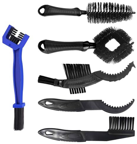 Limpiador de Cadena de Bicicleta, Cepillo de Limpieza de Cadena de Bicicleta de 6 piezas, Juego de Cepillos de Cadena, para Bicicleta de Montaña, Cadena de Bicicleta, Biela, Neumático y Plato