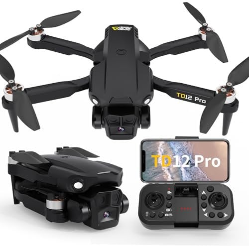 Toladrone Drone with Camera 1080P Brushless Motor Drones with 2 Camera Headless Mode Optical Flow Positioning Foldable RC Quadcopter Mini Drone for Beginners