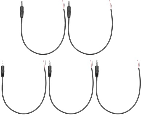 QUARKZMAN Stereo Spina Jack, 5pz 3,5mm Maschio Jack a Filo Nudo Estremità Aperta Sostituzione TRS 3 Poli Stereo 1/8 Cavo Audio Spina Jack per Riparazione Cavo Auricolare Cuffia, 0,30m
