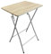 Acomoda Textil – Mesa Auxiliar Plegable de Madera y Aluminio 48x38x66 cm. Mesa Multifunción Portátil, Resistente y Estable para Cocina, Terraza, Jardín o Patio, Natural.