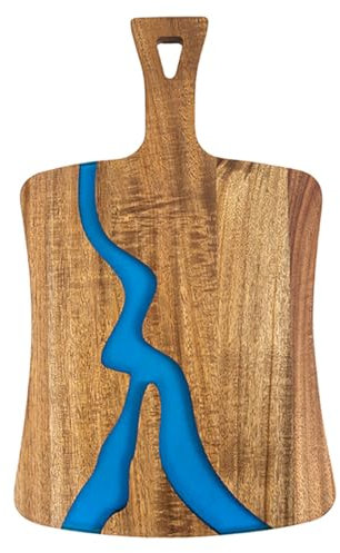 VALINK Tagliere in legno, fatto a mano, in resina epossidica, tagliere da cucina tipo A