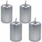 MIJOMA Mini-Stumpenkerzen Set – Kleine Stumpenkerzen für festliche Dekoration – Wachskerze - Sauber brennende Blockkerzen für Adventskranz & Zuhause (4, Silber Metallic, Ø4 x 6 cm)