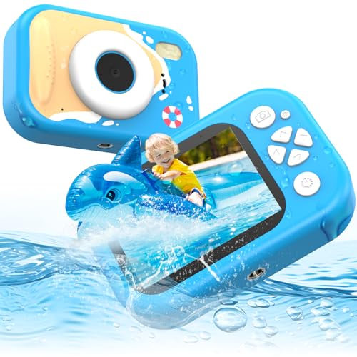 ULEWAY Camara Fotos Infantil, Cámara Acuática para Niños, Impermeable 10M, 20MP 1080P Full HD, 2.4 Pantalla LCD, Incluye Tarjeta SD 32GB, Ideal para Deportes Acuáticos y Actividades al Aire Libre