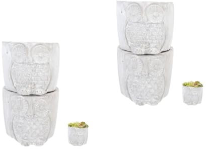 Yardwe 2 Sätze Eule Blumentopf Kaffeelikör Motive Dekoringe Gartenloege Wosnhome Owl Rattan Anlage Trog Korb Samen Pflanzenbehälter Für Den Haushalt Zarter Blumentopf Zement 2 Stück * 2