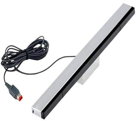 Sensor Bar for Wii Infrared LED Replacement with 7ft Cable, Clear Adhesive Stand, Plug-and-Play Setup Compatibled with Nintendo Wiimote Remote, Motion Control Gaming Accessory