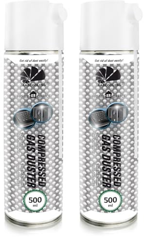 AABCOOLING Home&Office 2x 500ml Compressed Air – Aria Compressa, Soffiatore di Polvere, Pulizia PC, Casa e Ufficio, Tastiera, Laptop, Computer, Bomboletta Spray, Dispositivi Elettronici, K1