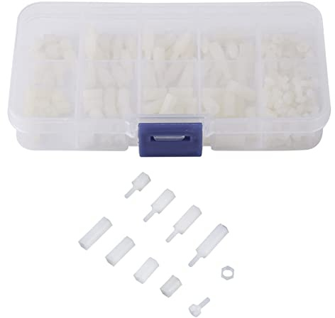 Nylon-Standoffs, Nylonschrauben M2.5, 200pcs Set Female-Frauen, Weibliche Männlichkeit mit Kasten für Abstand Elektronische Komponenten