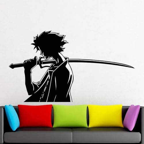 WEITAOSM Samurai-Wandaufkleber, Ninja-Kampfschwert, Kampfkunst, Vinyl-Aufkleber, für Teenager, Jungen, Kinderzimmer, Spielzimmer, dekorative Kunst