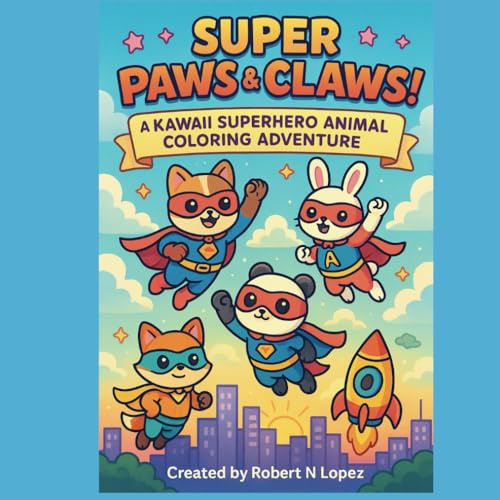 Super Paws and Claws!: A Kawaii Superhero Animal Coloring Adventure