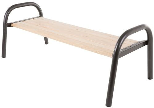 PATIO Gartenbank ohne Lehne Park 142 x 75 x 63 cm Metallgestell mit Holzbretter bis 250 kg belastbar