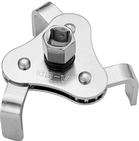 EFFEKTWERK - Clé Universelle pour Filtre à Huile avec Adaptateur Carré - Double Sens, Pince à 3 Griffes - 64mm à 116mm Pince Réglable