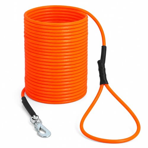 Schleppleine für Hunde 10 m mit Handschlaufe – robuste & wetterfeste PVC Trainingsleine, 240 kg Zugkraft, rutschfest & leicht zu reinigen – ideal für Rückruftraining & Spaziergänge