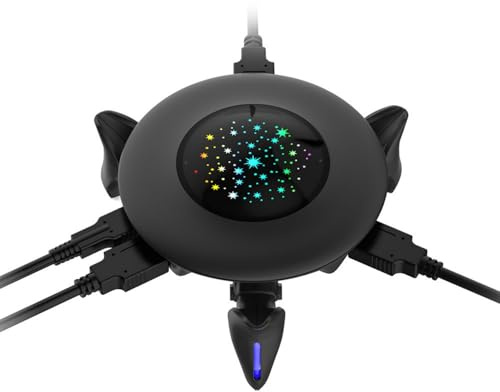 Professioneller Maus Tastatur Adapter, kreisförmiger Multi Plattform Spielekonverter mit bunt leuchtender Tastenbelegung Professioneller runder Gaming mit Tastenbelegung, bunt leuchtender