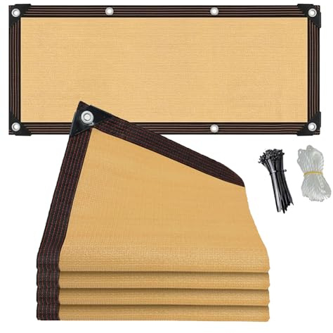Telo Ombreggiante Impermeabile con Occhielli, Rete Ombreggiante per Esterno, Tenda Da Sole de Giardino 3x4M 5.5x6M 6x8M 8.5x10M 10x12M Anti UV Rete Protezione Solare per Auto Pergola Gazebo(2X5m)