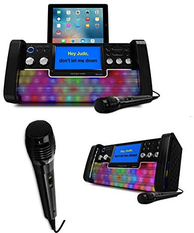 Easy Karaoke EKS780-BT Bluetooth CD+CDG Karaoke Disco Party Maschine mit Lautsprecher, 1 Mikrofon, LED Disco Lichter und 7 Zoll Farb-TFT Bildschirm
