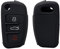 kwmobile Key Cover Compatible with Audi 3 Button Flip Key - Soft Silicone Car Key Fob Holder Protector Case - Black